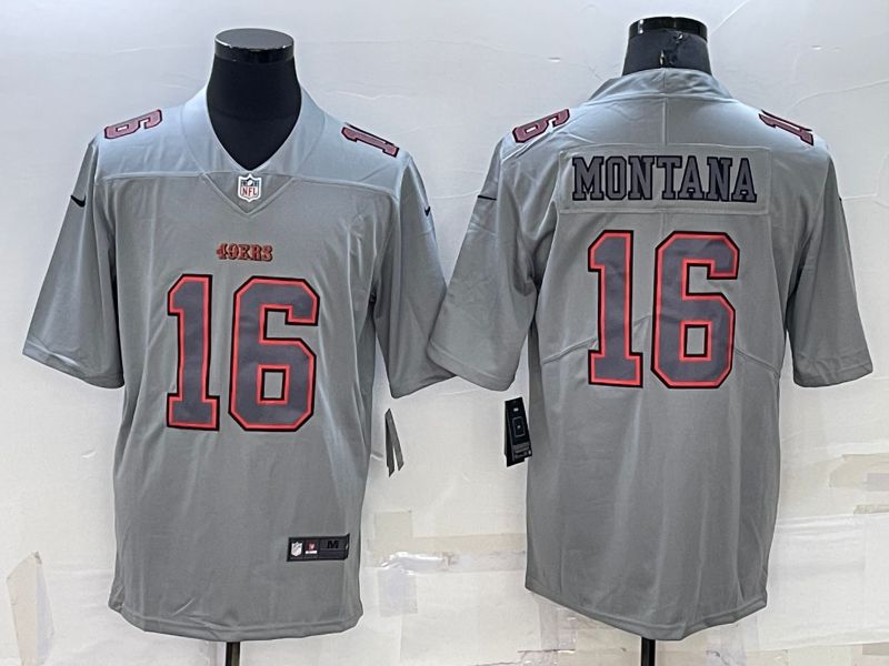 Men San Francisco 49ers #16 Montana Grey 2022 Nike Limited Vapor Untouchable NFL Jerseys->oakland raiders->NFL Jersey